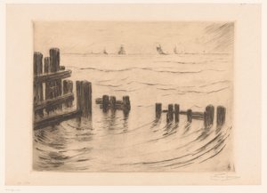 Zeegezicht mit Wellenbrechern bei Vlissingen