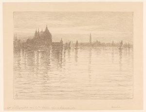 Blick auf die Basilika Santa Maria della Salute vom Wasser aus von Carel Nicolaas Storm van 