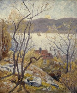 Küstenlandschaft mit Häusern