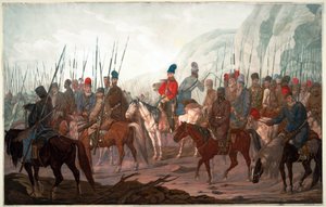 Marsch der Ural-Kosaken durch Böhmen von Carl Adolph Heinrich Hess