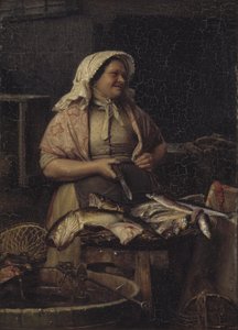 Eine Fischverkäuferin