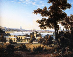 Die Silhouette der Stadt Potsdam über Glienicke von Carl Daniel Freydanck
