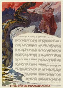 Thor kämpft gegen die Midgardschlange in der Schlacht von Ragnarok