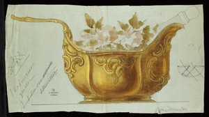 Großer Metall-Kovsh im Louis XV-Stil, Haus von Carl Faberge von Carl Fabergé