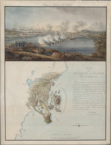 Ansicht und Karte des Gefechts bei Ratan, am 20. August 1809, 1809 von Carl Gustaf Gillberg