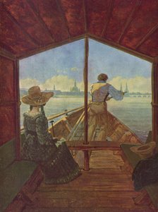 Eine Gondel auf der Elbe bei Dresden von Carl Gustav Carus
