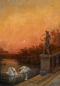 Morgendämmerung bei Schloss Moritzburg von Carl Gustav Carus