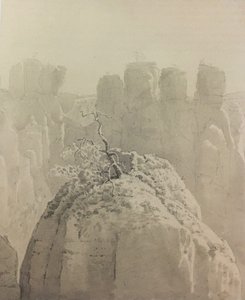 Blick von der Basteibrücke in der Sächsischen Schweiz zur Kleinen Gans von Carl Gustav Carus