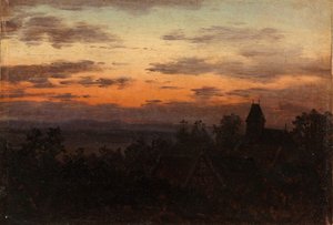 Landschaft bei Sonnenuntergang von Carl Gustav Carus