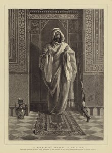 Ein Mugharibee Bedawee bei der Andacht von Carl Haag