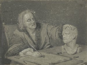 Zeichner, der einen Gipskopf skizziert von Carl Heinrich Mylius