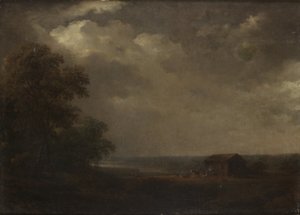 Landschaft mit Haus und Vieh von Carl Johan Fahlcrantz