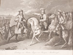Markgraf Ludwig Wilhelm von Baden-Baden, Prinz Eugen von Savoyen und John Churchill, Herzog von Marlborough von Carl Joseph Geiger