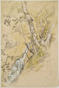 Birken am Bach von Carl Larsson