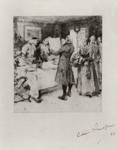 "Das fröhliche Fest". Illustration zu Anna Maria Lenngrens Gedicht. Zustand I von Carl Larsson