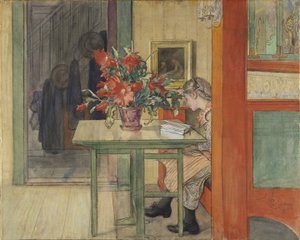 Lisbeth beim Lesen von Carl Larsson