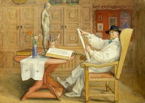 Selbstporträt (im neuen Atelier) von Carl Larsson