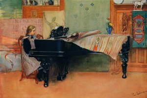 Suzanne am Klavier, um 1900