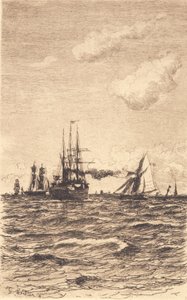 Dampfer und Segelschiffe