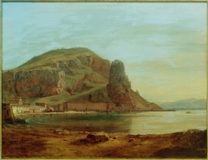 Terracina mit dem Fischfelsen, Abendstimmung