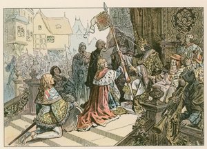 Friedrich I. (1371-1440) mit Sigismund in Konstanz, belohnt mit dem Land der Kurmark im Jahr 1417