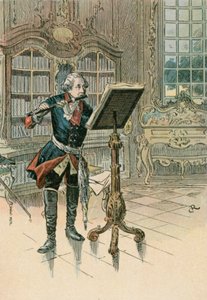 Friedrich der Große (1712-1786) spielt die Flöte von Carl Rohling