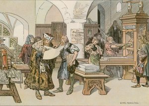 Johann Cicero besucht den ersten Buchdrucker in Stendal im Jahr 1490