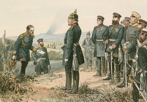 Wilhelm I., König von Preußen und Kaiser von Deutschland (1797-1888), empfängt die Kapitulation Napoleons III. im Jahr 1870 nach der Schlacht von Sedan von Carl Rohling
