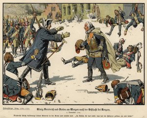 Friedrich der Große von Preußen und General Zieten am Morgen nach der Schlacht von Torgau