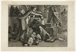 Allegorie der Kunst: Ein Jugendlicher inspiriert vom Geist der Kunst