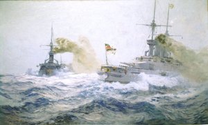 Manöver der deutschen Flotte auf hoher See, ca. 1900