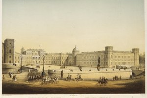 Ansicht des Hauptpalastes von Gatchina, Mitte des 19. Jahrhunderts von Carl Schulz