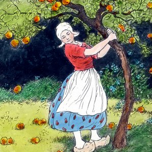 Brüder Grimm - Märchen - Frau Holle, Bilddatum: ca. 1910