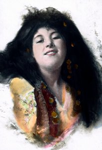 Europäisches Ideal eines Arabers. Porträt einer jungen Frau, einer untergeordneten zweiten Frau eines arabischen Mannes. Carl Simon Archiv, Bilddatum circa 1910. von Carl Simon