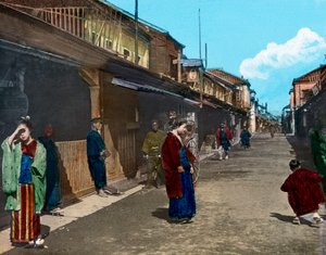 Japan, Honshu-Insel, Kanto-Region, Straßenleben in Tokio, Bilddatum: ca. 1920 von Carl Simon