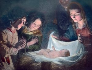 Die Heilige Familie, Gemälde von Bartolome Esteban Murillo, Bilddatum: ca. 1900