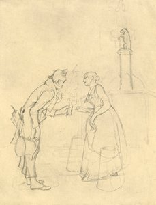 Der schüchterne Freier, Mitte - spätes 19. Jahrhundert, um 1924 von Carl Spitzweg