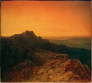 Die Benediktenwand am Abend von Carl Spitzweg