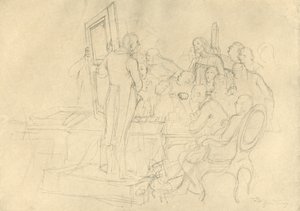 Die Kunstauktion, Mitte bis Ende des 19. Jahrhunderts, ca. 1924 von Carl Spitzweg