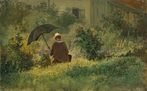 Der Maler im Garten, ca. 1860 von Carl Spitzweg