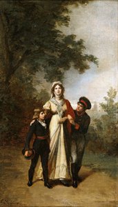 Königin Luise mit ihren Söhnen im Luisenwahl-Park, ca. 1886 von Carl Steffeck