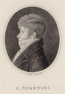 Porträt des Dirigenten und Komponisten Gaspare Spontini 1774-1851, 1813 von Carl Traugott Riedel