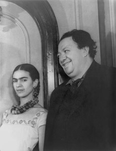 Frida Kahlo und Diego Rivera während eines Besuchs in New York
