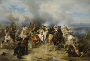 Tod von König Gustav II. Adolf von Schweden in der Schlacht von Lützen am 6. November 1632 von Carl Wahlbom
