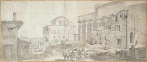 Die Hadriansbibliothek und die große Moschee in Athen