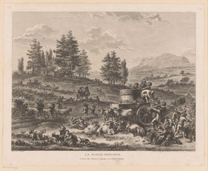 Weinlese in einer Landschaft von Carl Wilhelm Weisbrod