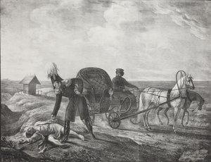 Kaiser Alexander I. hilft einer bedürftigen Person, 1820 von Carl von Hampeln