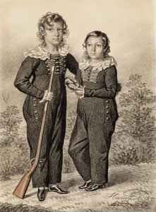 Porträt von Alexander und Alexei Dondukov-Korsakov von Carl von Hampeln