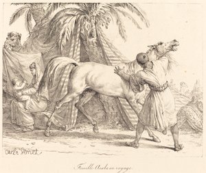Arabische Familie auf Reise von Carle Vernet