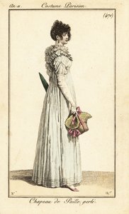 Frau mit einem Strohhut mit Perlen, Paris